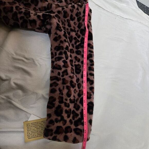 NEW‎ Steve Madden faux fur vegan pink leopard mob wife jacket coat M - Picture 12 of 12